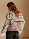 Groene bloemenpatroon jas - dames buitenkleding