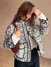Groene bloemenpatroon jas - dames buitenkleding