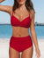 2-delige dames zwemmode hoge taille crossover bikini set - stijlvolle strandmode voor vrouwen