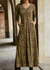 Dames lange mouw maxi jurk - elegante bloemenprint voor elke gelegenheid