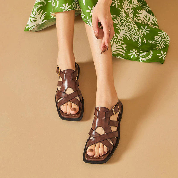 Leren teensandalen shop