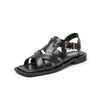 Bruine leren sandalen met gespen - Bakkermode.nl