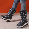 Sneeuwlaarzen voor dames - winterse mid-calf schoeisel in zwart - Bakkermode.nl
