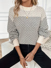 Gebreide pullover - zwart-wit patroon damestrui - Bakkermode.nl