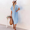 Casual denim jurk - trendy blauwe dames tuniek voor de zomer