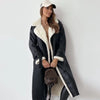 Lange trenchcoat - warme damesjas met shearlingaccent - Bakkermode.nl