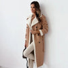 Lange trenchcoat - warme damesjas met shearlingaccent - Bakkermode.nl