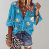 Bloemen blouse met knopen - elegante dames top voor casual gelegenheid