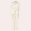 2-delige geplooide loungewear set - elegante zwarte damesoutfit