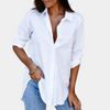Dames blouse met lange mouwen - klassieke button-up shirt voor vrouwen