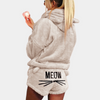 2-delige fleece lounge set - gezellige dames pyjama top en shorts