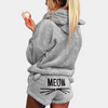 2-delige fleece lounge set - gezellige dames pyjama top en shorts