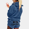 2-delige fleece lounge set - gezellige dames pyjama top en shorts