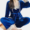 2-delige fluwelen pyjama set - elegante dames slaapmode