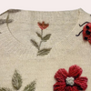 Bloemen geborduurd sweatshirt - trendy dames pullover met bijen en bloemen