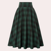 Gevlochten midi-rok - hoge taille dames ruitjesrok