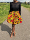 Bloemenpatroon rok - gele en rode damesrok