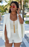 Dames cape blazer - elegante, lichte kantooroutfit voor professionals