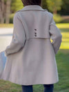 Dames wollenblend jas - verfijnde lange knopen outerwear