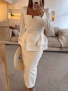 2-delige tailored suit set - verfijnde ladies blazer en rok ensemble