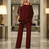 2-delige chiffon set - verfijnde dames top en jumpsuit - Bakkermode.nl