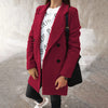 Dames zwarte overjas - elegante warme damesjas