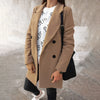 Dames zwarte overjas - elegante warme damesjas