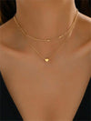 Gouden hart hanger ketting - elegante gelaagde damesjuwelen
