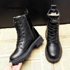 Warme dames veterlaarzen - gevoerde winterboots met rits en stevige zool - Bakkermode.nl