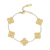 Luxe armband - elegante gouden damesarmband met zwart bloemenmotief - Bakkermode.nl