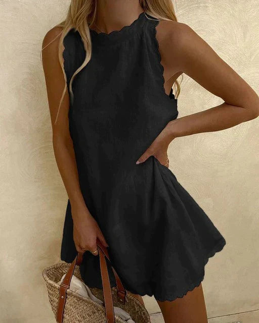 Dames casual jurk - lichtgewicht zomeroutfit met elegante mouwloze stijl en geschulpte zoom voor de warme dagen