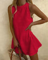 Dames casual jurk - lichtgewicht zomeroutfit met elegante mouwloze stijl en geschulpte zoom voor de warme dagen