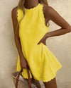 Dames casual jurk - lichtgewicht zomeroutfit met elegante mouwloze stijl en geschulpte zoom voor de warme dagen