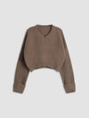 Cropped gebreide pullover - stijlvolle dames v-hals sweater