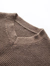 Cropped gebreide pullover - stijlvolle dames v-hals sweater