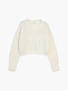 Cropped gebreide pullover - stijlvolle dames v-hals sweater