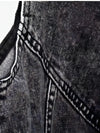 Dames gilets & vesten donkergrijze leren biker vest - trendy mouwloos jack voor vrijetijdskleding