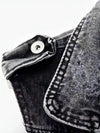 Dames gilets & vesten donkergrijze leren biker vest - trendy mouwloos jack voor vrijetijdskleding
