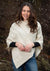 Wool aran ierse poncho - natuurlijke dames gebreide cape