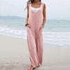 Dames casual jumpsuit met relaxte pasvorm en zakken - veelzijdig mouwloos ontwerp voor elke dag