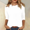 Dames casual t-shirt zachte jersey blouse voor dagelijks gebruik - lange mouwen, relaxed fit