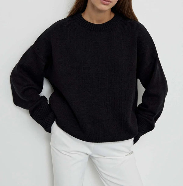 Dames gebreide trui voor casual stijl - ontspannen pasvorm warme trui voor elke dag