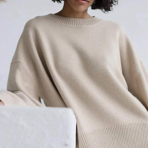 Dames gebreide trui voor casual stijl - ontspannen pasvorm warme trui voor elke dag
