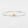 Parelarmband - elegante witte damesarmband met hartjesbedel