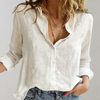 Linnen blouse met knopen - relaxed fit dames top