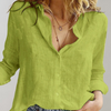 Linnen blouse met knopen - relaxed fit dames top