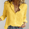 Linnen blouse met knopen - relaxed fit dames top