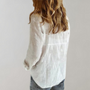 Linnen blouse met knopen - relaxed fit dames top