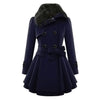 Dames trenchcoat van wolmix - elegante lange winterjas