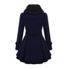 Dames trenchcoat van wolmix - elegante lange winterjas